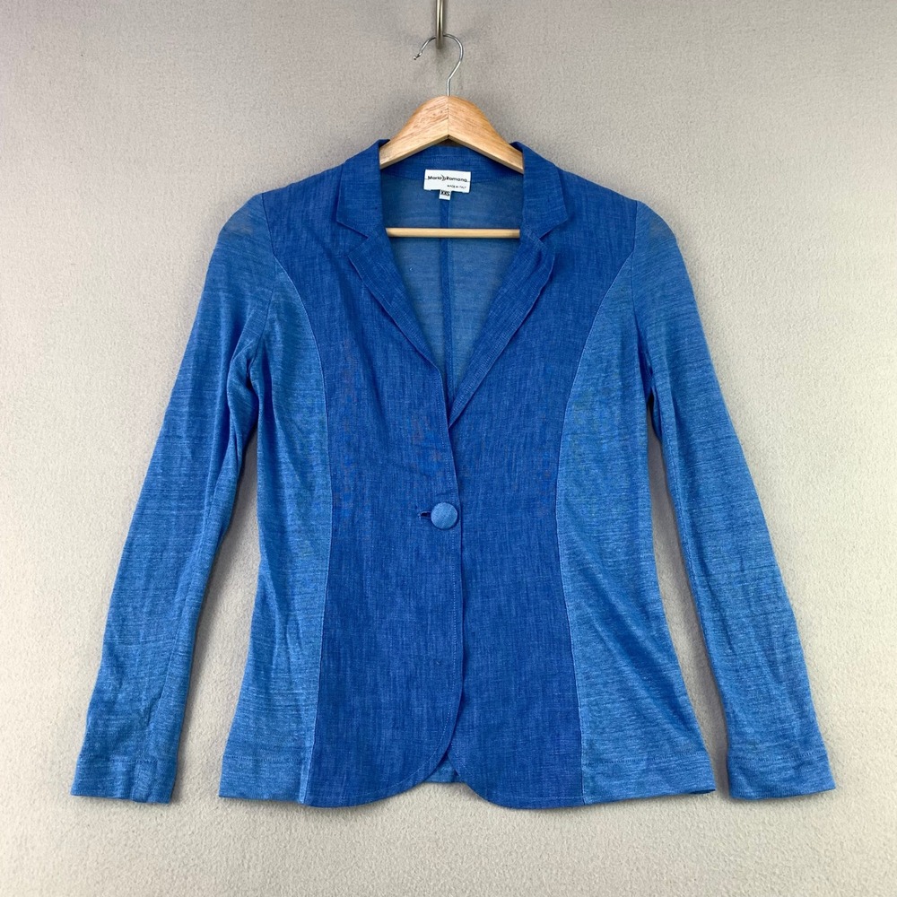 Mario Romano Cardigan Women XXS Blue Italy Knit Lightweight Stretch